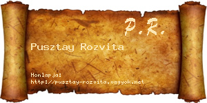 Pusztay Rozvita névjegykártya